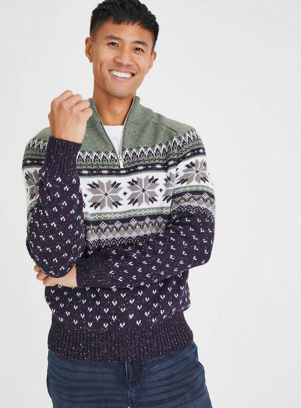 Fair isle 2025 quarter zip